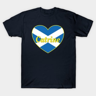 Catrine Scotland UK Scotland Flag Heart T-Shirt